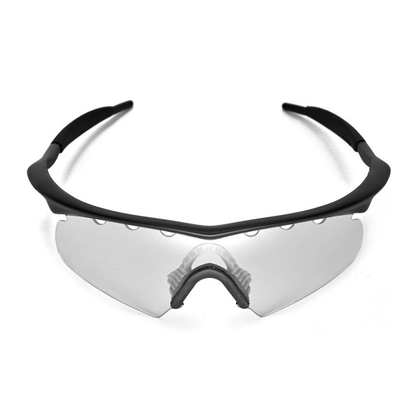 Walleva Clear Vented Replacement Lenses With Black Nosepad for